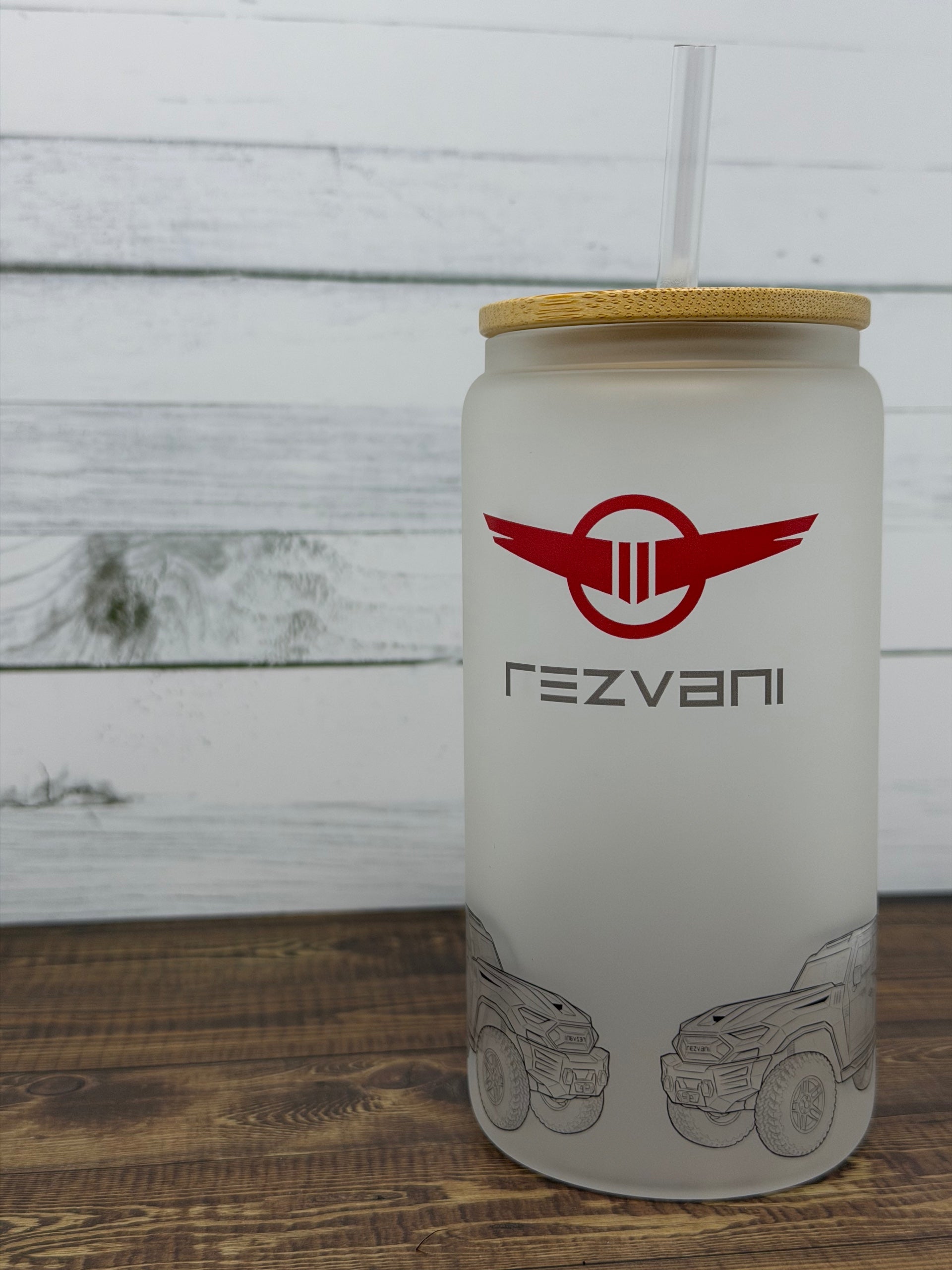 Rezvani 16oz Frosted Glass Cup